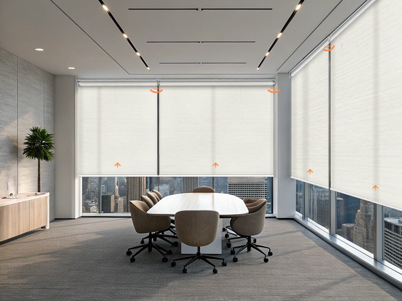 Motorized Blinds with Remote APP Control Light Filtering Roller Shades for