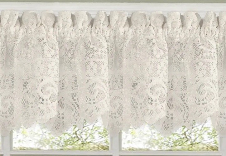 Sweet Home Collection Hopewell Old World Style Lace Curtains-Valance In Cream