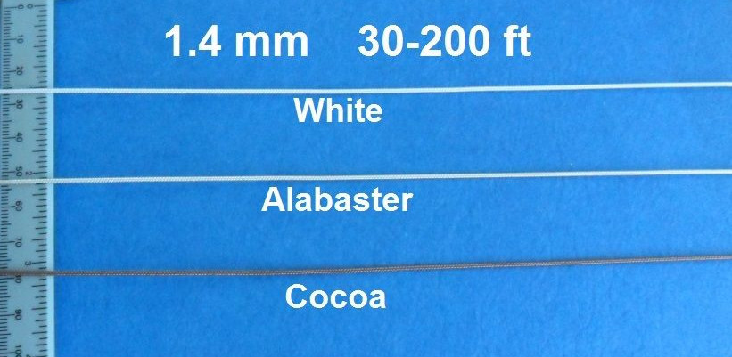 1.4 mm Lift Pull String Cord For Shade RV Blind, White Alabaster Cocoa 30-200 ft