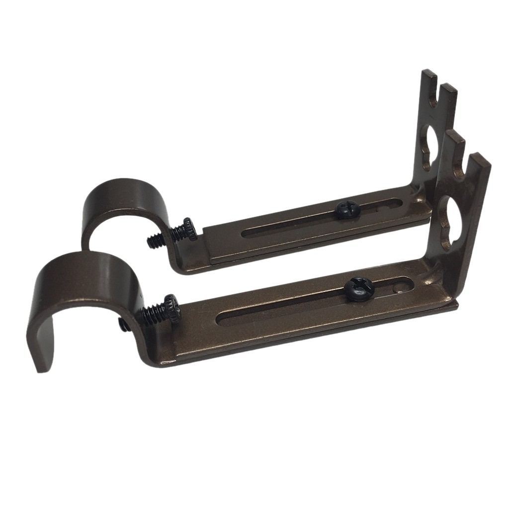 3Pcs/set Curtain Rod Bracket With Set Of Screws, Adjustable for Kitchen (Black)