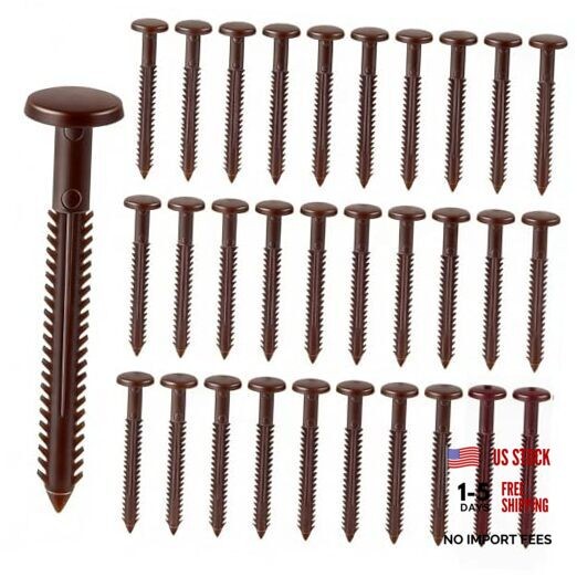 3 Inch Vinyl Shutter Fasteners, Window Shutter Panel Pegs 30Pcs Federal Brown