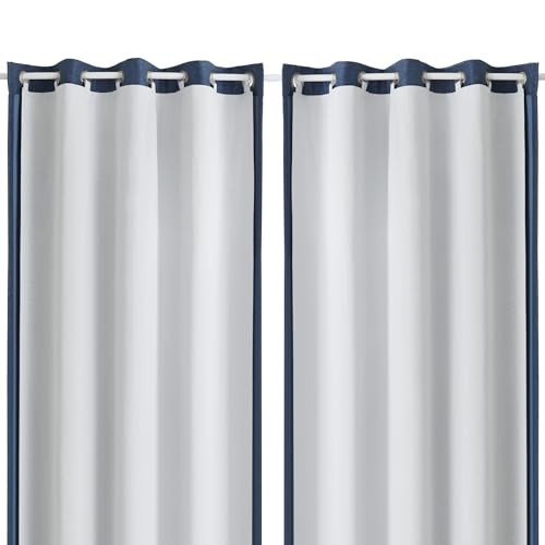 100% Blackout Curtain Liner 2 Panels Set 50″W x 80″L (Pack of 2) Greyish White