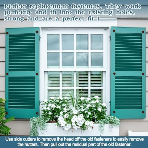 3 Inch Vinyl Shutter Fasteners, Window Shutter Panel Pegs 30Pcs Federal Brown
