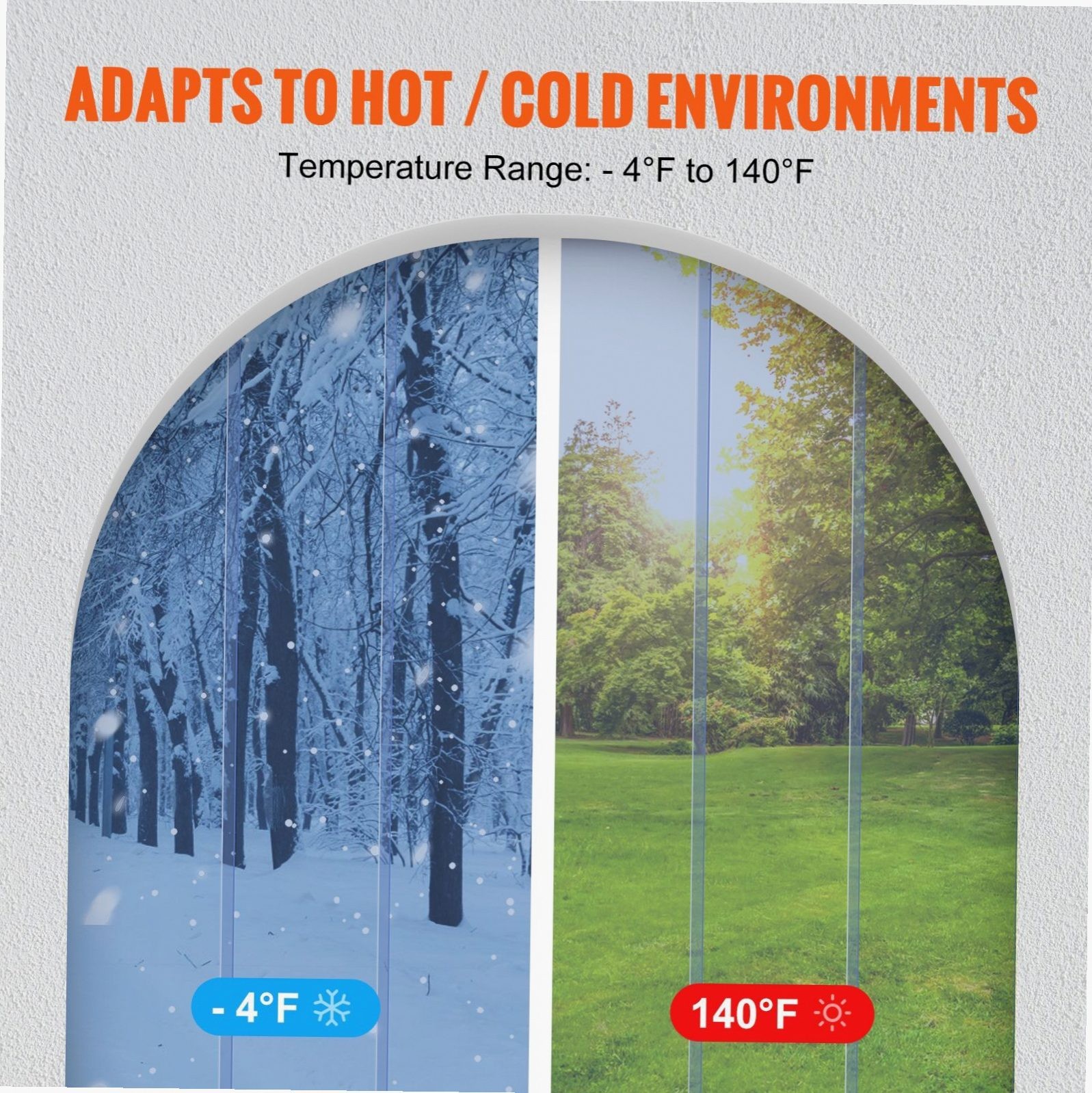 PVC Door Strips 96x96in 50% Overlap Freezer