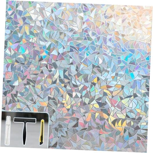 Window Privacy Film Window Coloring Colored Glass Film UV 17.5″×78.7″ Clear
