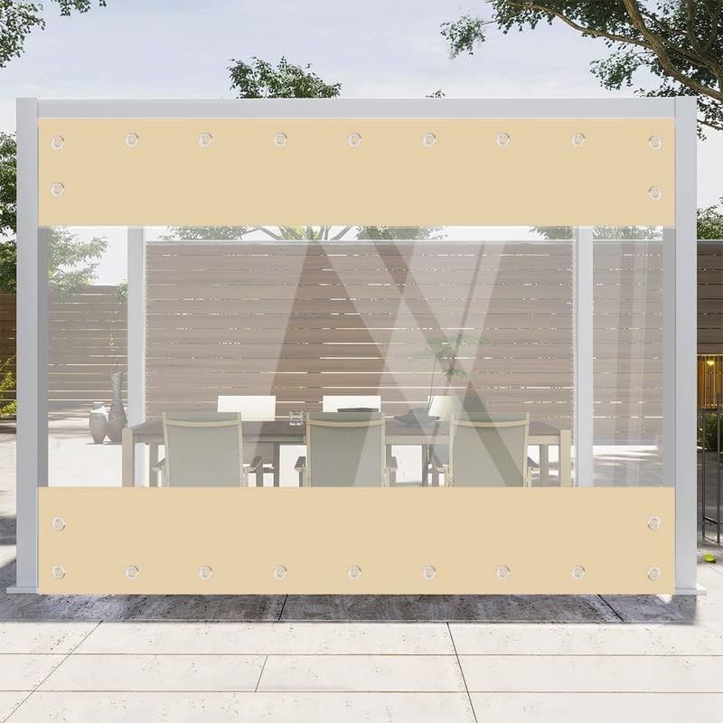 Clear Vinyl Patio Curtain Enclosure Heavy Duty Tear Resistant Waterproof Anti UV