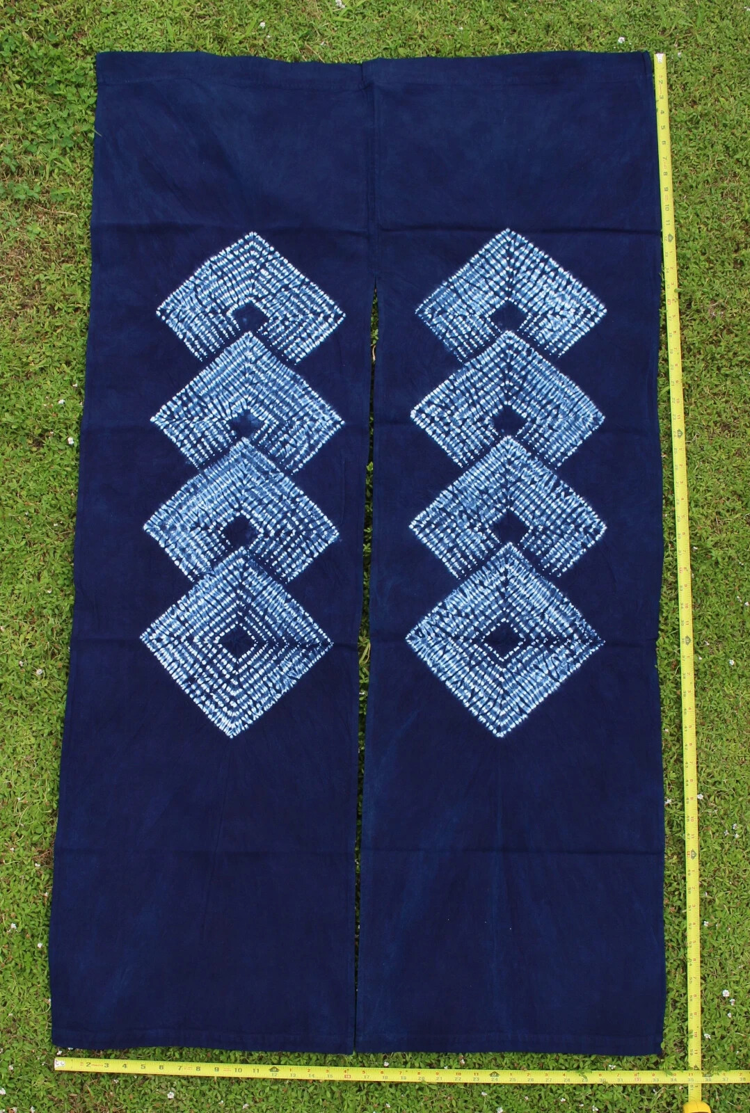 Vintage Japanese Shibori Noren Natural Indigo Tie-Dye Cotton Door Way Curtain