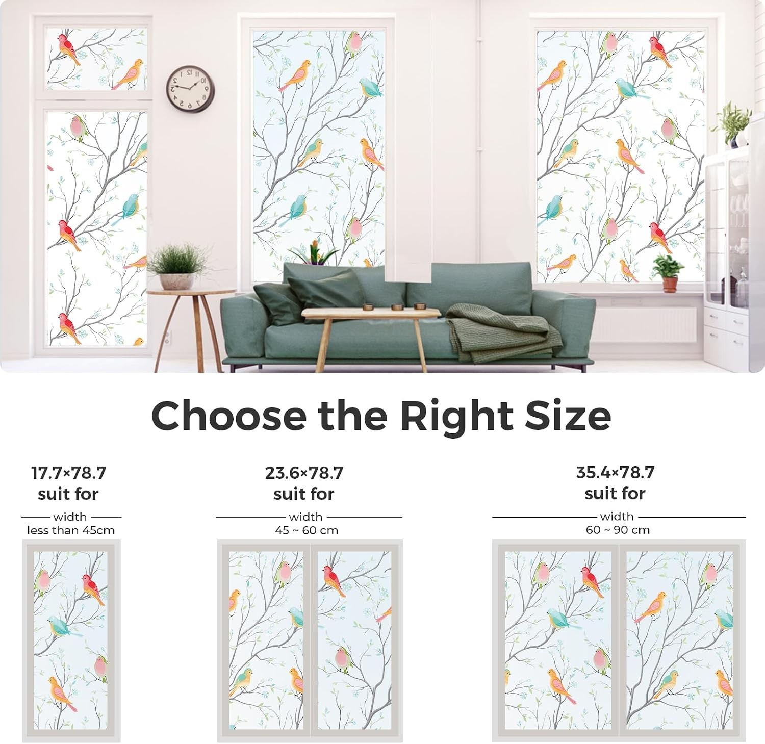Quality Bird Design Privacy Film, 29.5″x118.1″