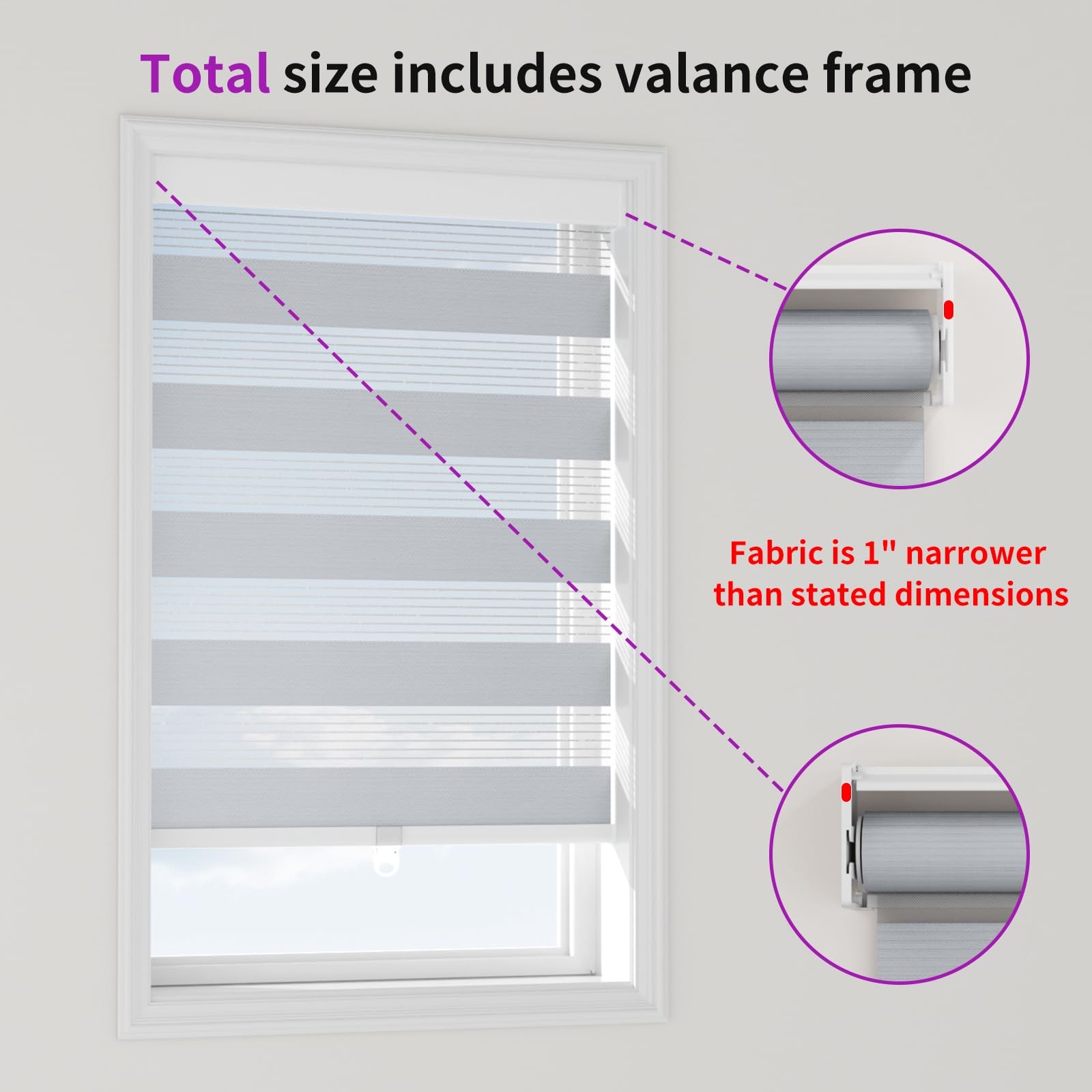 Astomi Cordless Zebra Blinds Roller Shades 35 W X 72 H Silver Striped Sheer