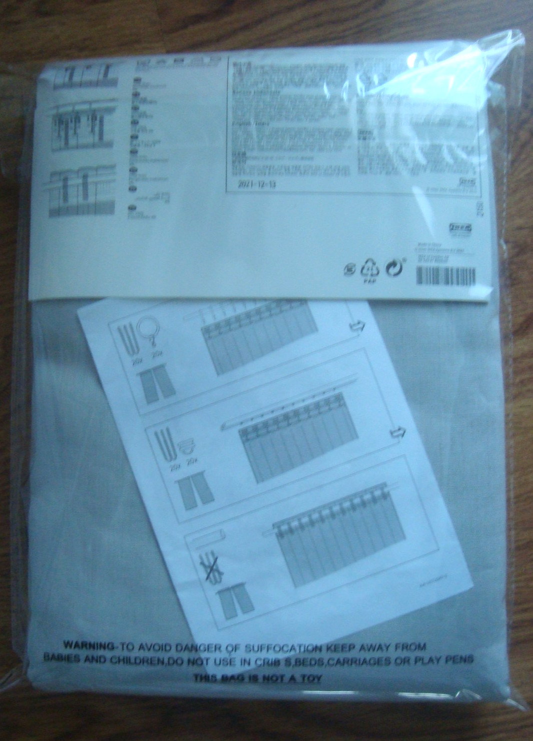 Ikea 100% LINEN Pair of Curtains 57 x 98 ” Lin Panels in Classic Light Gray NEW