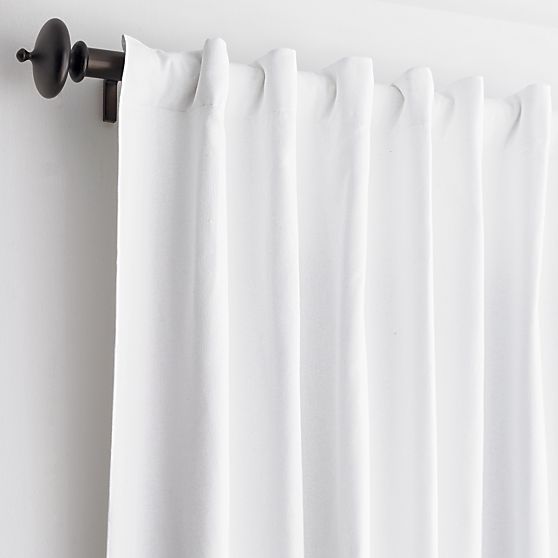 White 100% linen lined curtains with back tabs (pair)