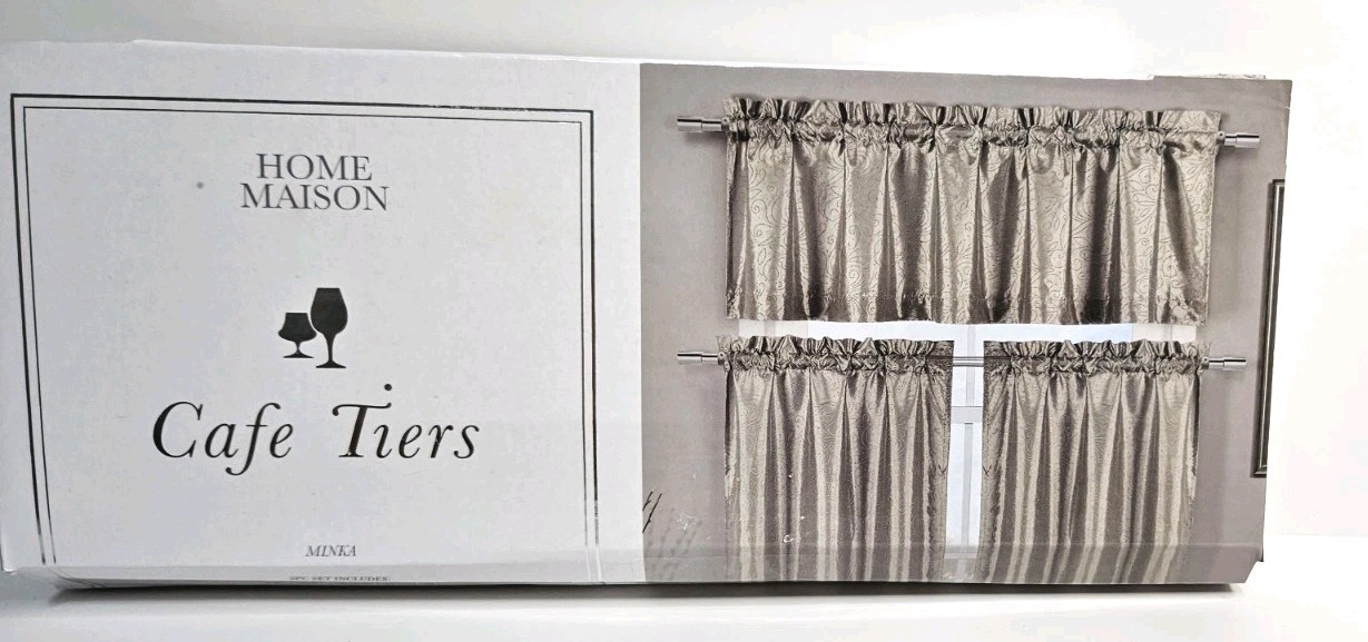Kitchens 3 Piece Set Window Curtain Style MINKA color PARCHMENT
