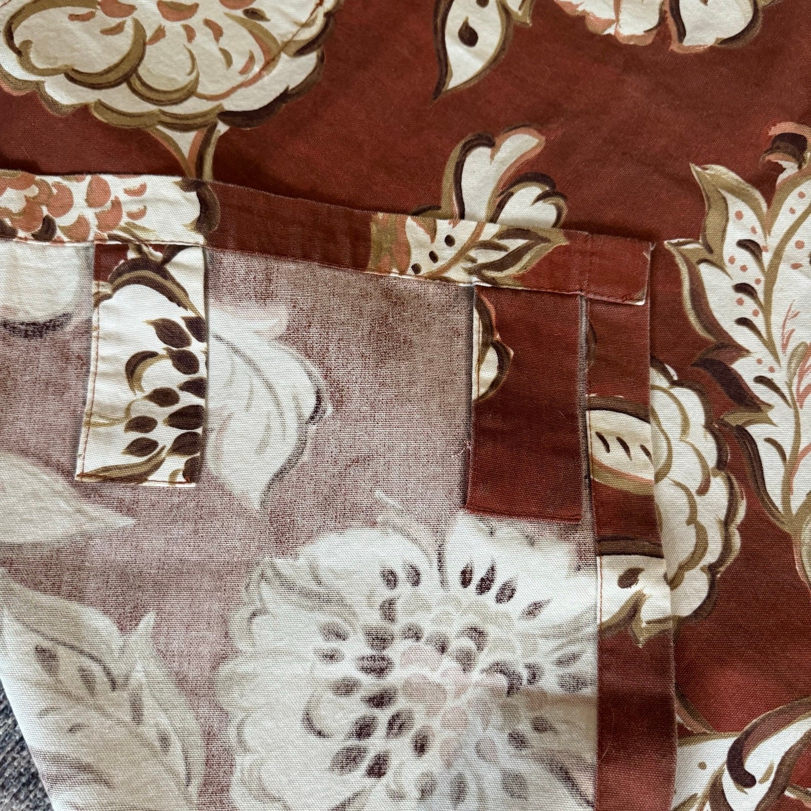 Pier One Imports Magdalene Clay Two Curtain Panels One Valance 100% Cotton