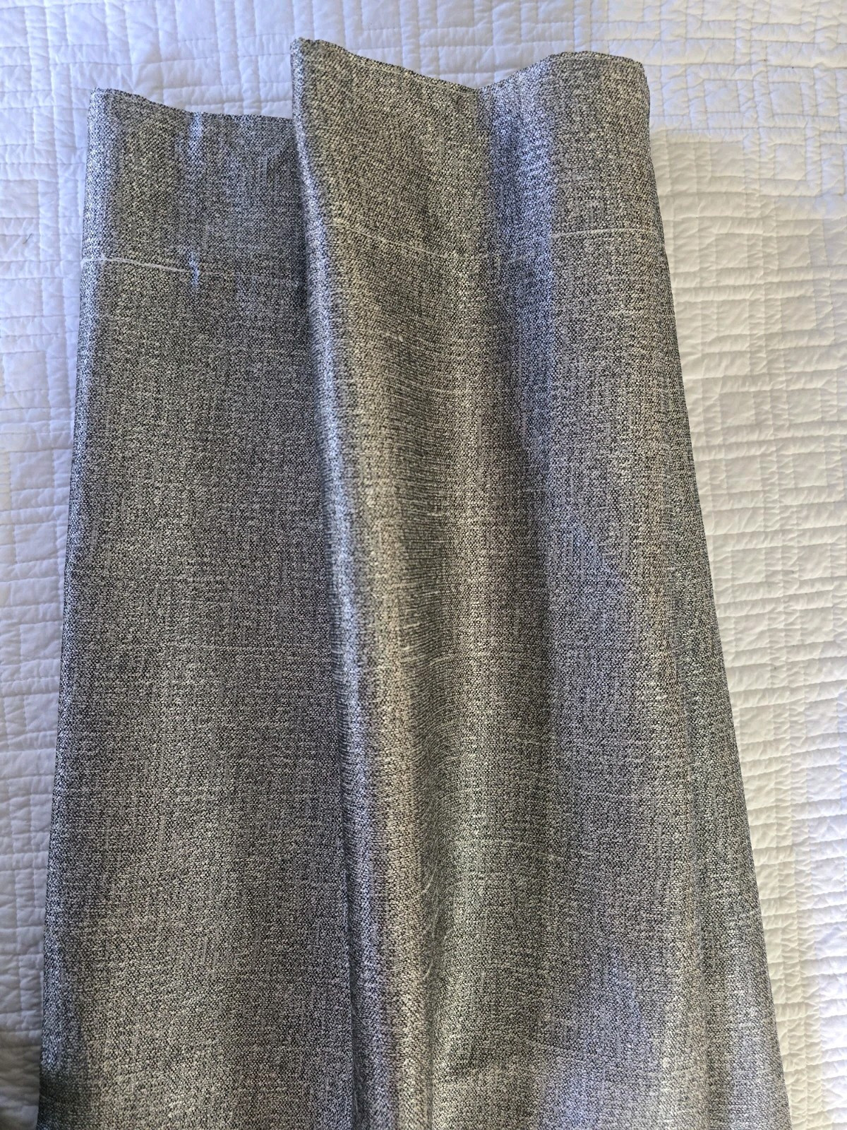 Tahari Tab Top Drapes Curtains Panels Heavy Heather Grey 54X85 Silver Detail