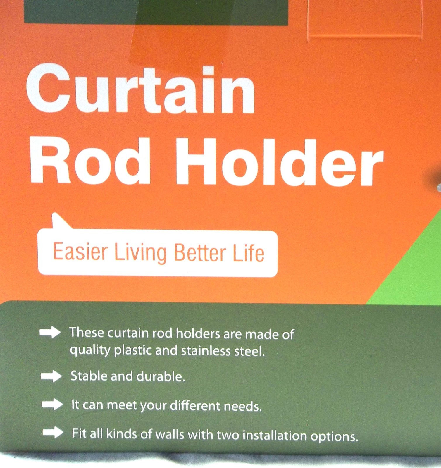 4 – STRONG SELF-ADHESIVE GOLD/ORANGE COLOR CURTAIN ROD HOLDERS NO DRILLING NEED