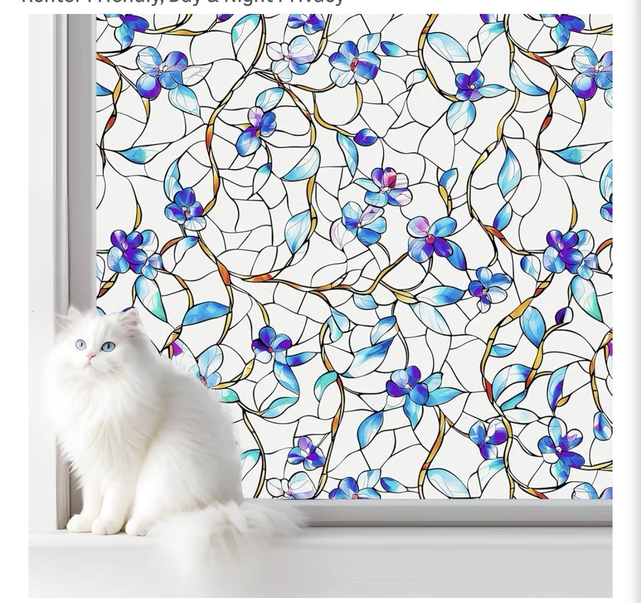 3 Rolls Window Film 3D Stained Glass Look Frosted UV Glare 45”W X 78.5”L Each