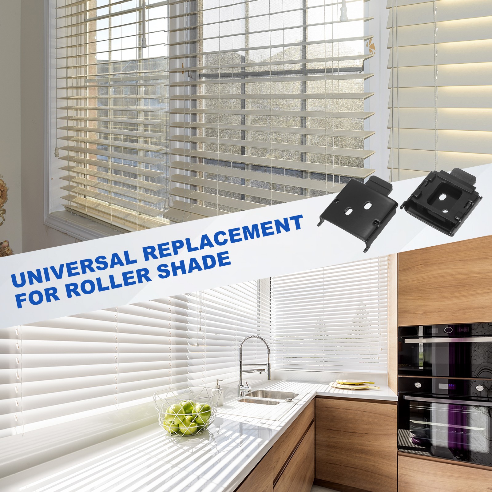 6 Pack Metal Mounting Brackets Roller Blind Buckles for Roller Shade Black