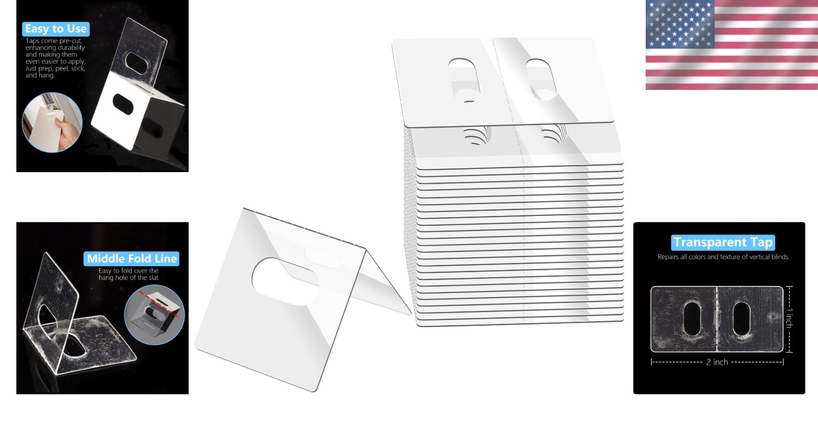 Clear Vertical Blind Repair Tabs 25 Sets Eco Friendly Easy Fix for Damaged Slats