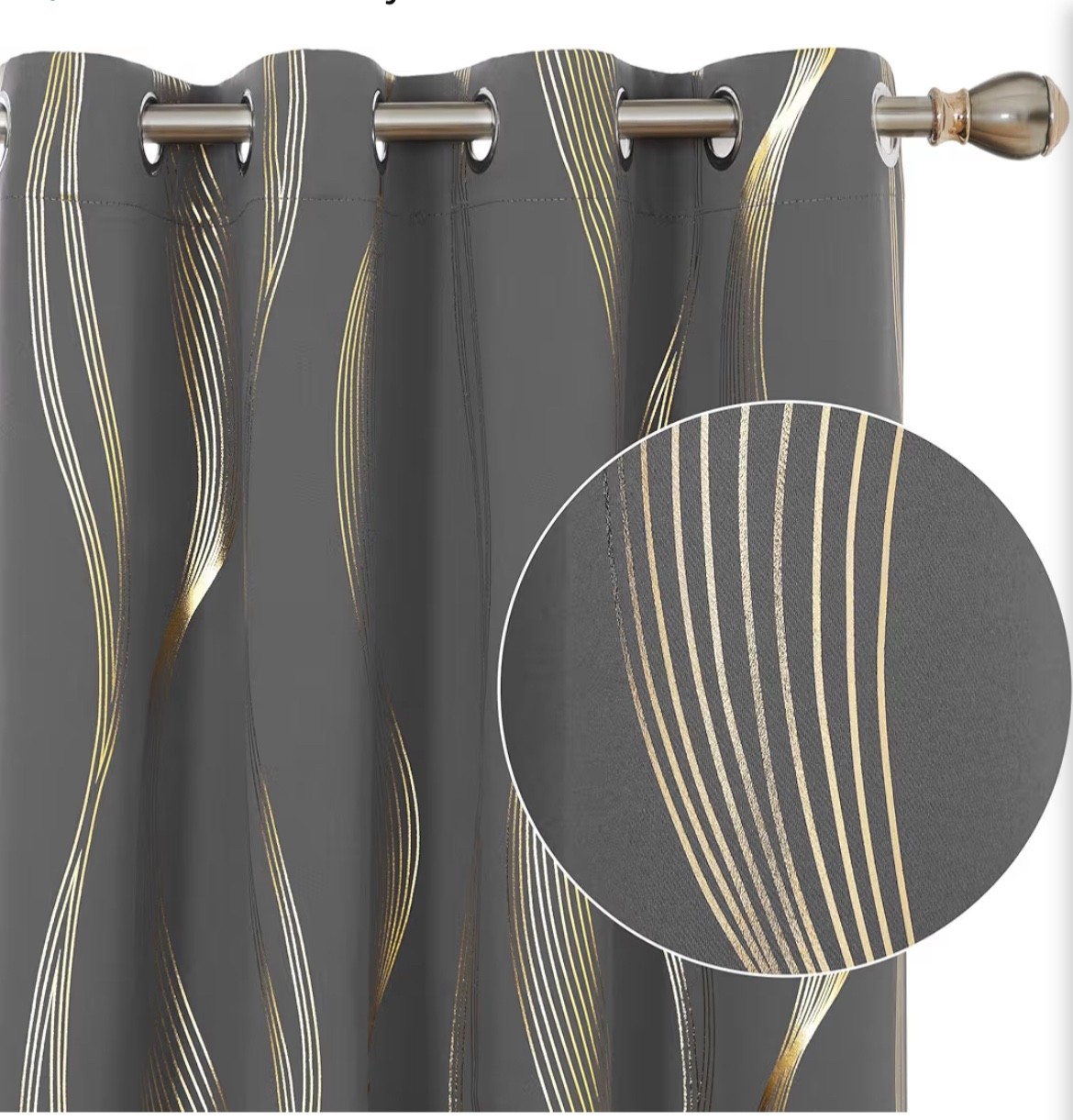 Deconovo Dark Grey Blackout Curtains 2 Panel Set for Bedroom, Thermal Insulated