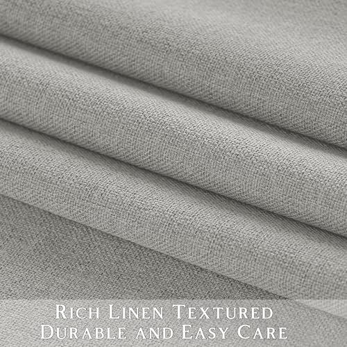 100% Blackout Solid Curtains 96 Inches Long 52″W x 96″L (Pack of 2) Light Grey