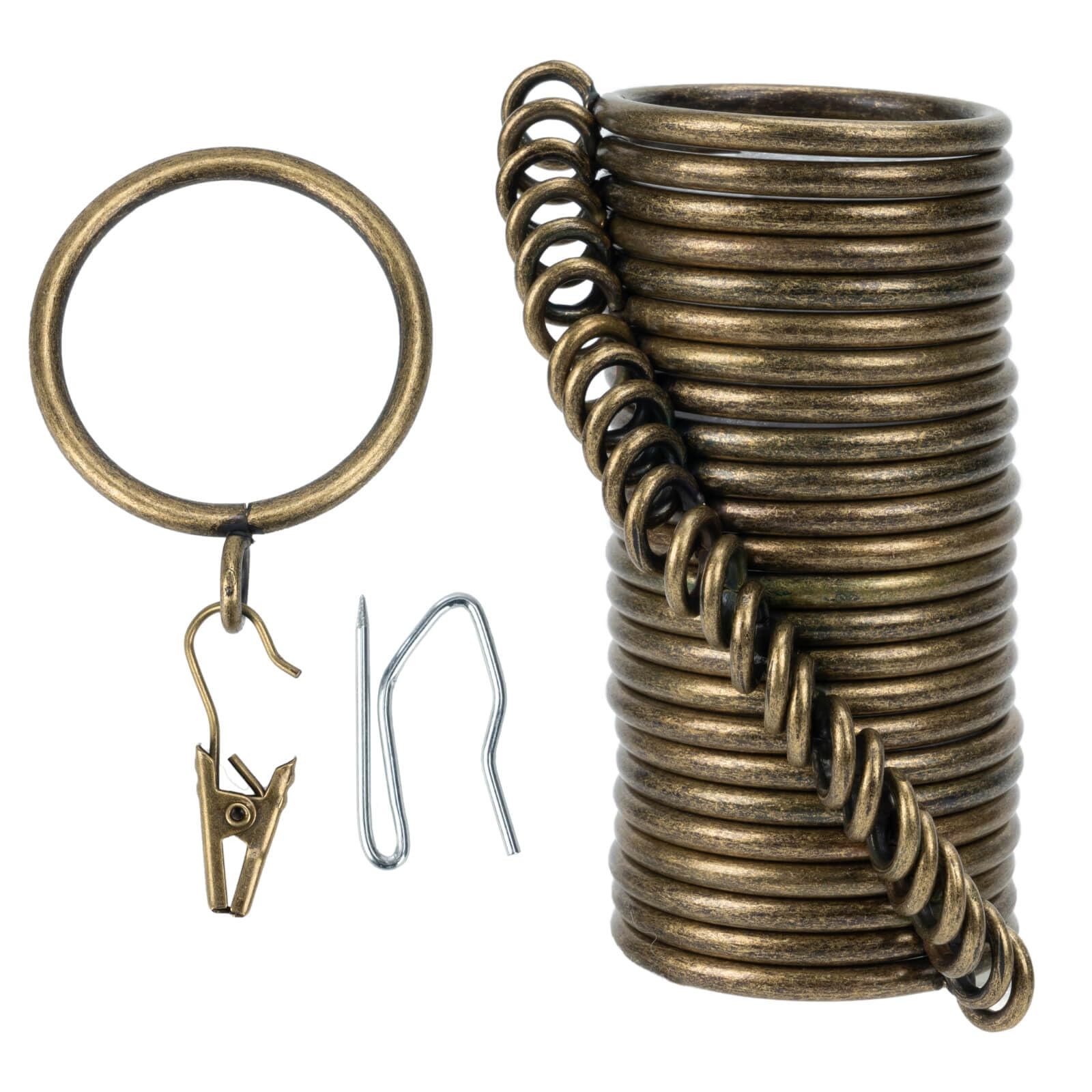 Curtain-Clip Rings with Hooks Drapery-Decorative – 2 Inch Inside Diameter Inc…