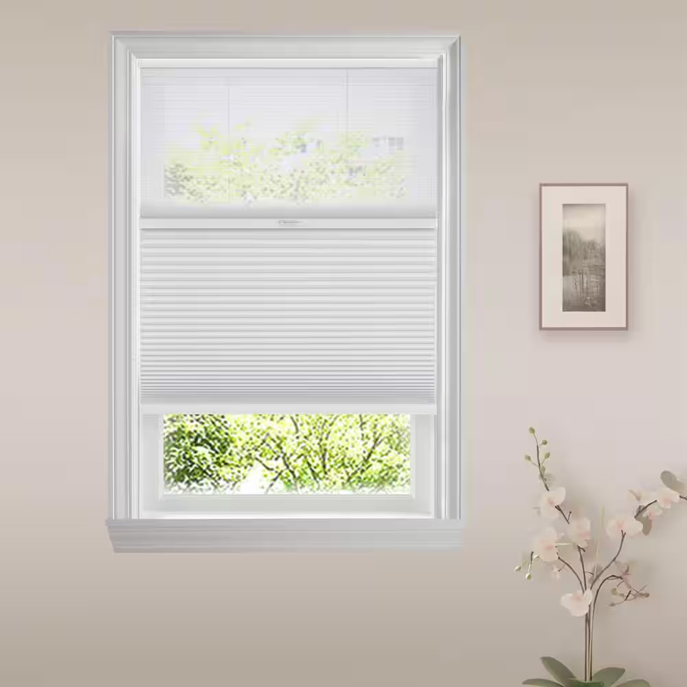 Snow Drift/Shadow White Day and Night Cordless Cellular Window Shades- 35 in W X