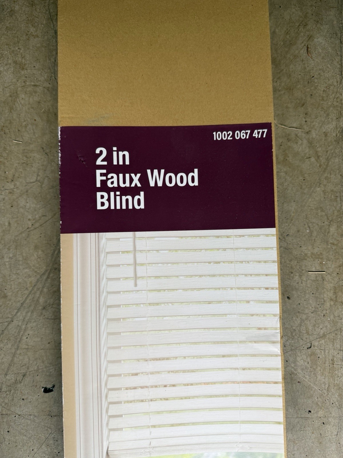 2 Inch Faux Wood Blind 30in W x 64in L White