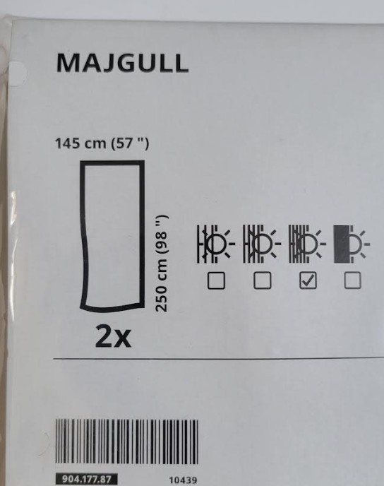 Ikea MAJGULL Blackout curtains 57×98 ” 2 pair, Beige-Yellow 904.177.87 – NEW