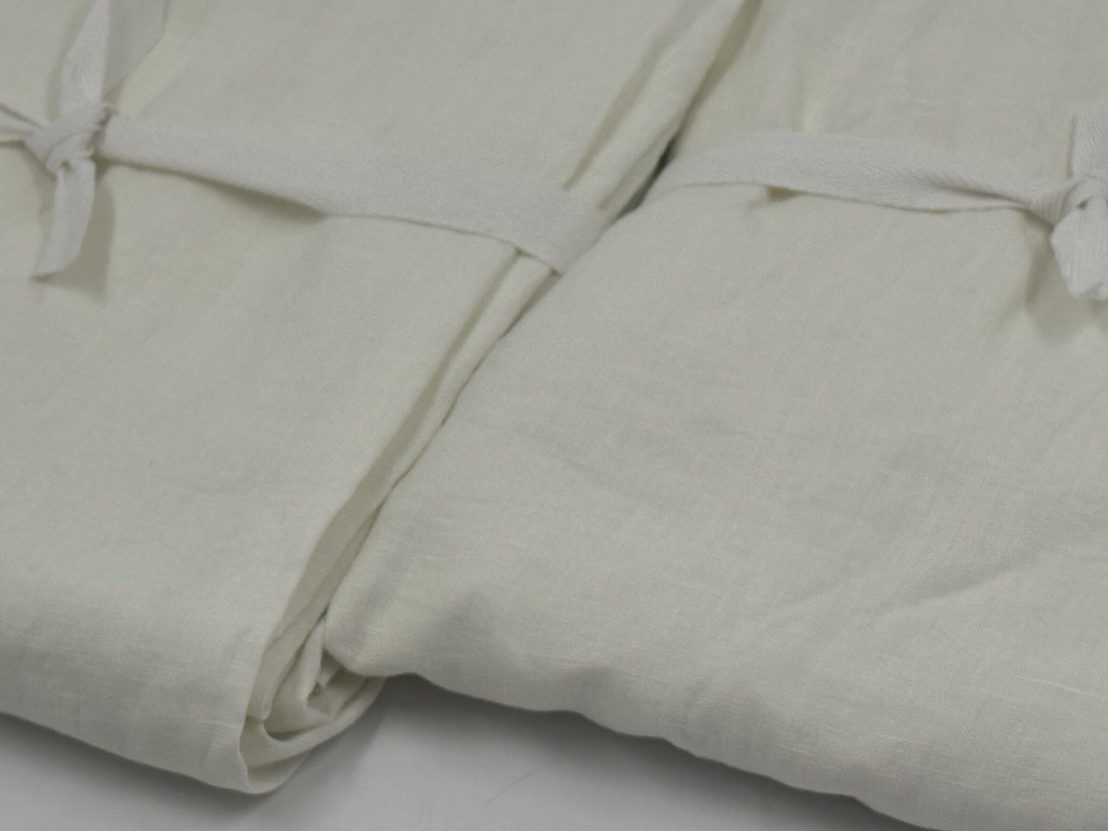 New Set/2 Pottery Barn 50 x 96” Unlined Belgian Flax Linen Curtain, Ivory