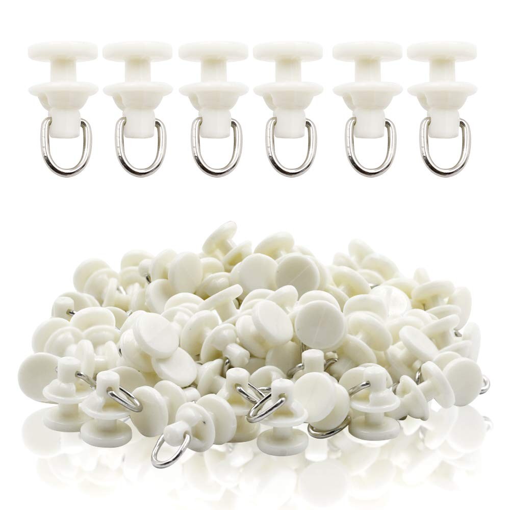 Luomorgo Plastic Curtain Track Carrier Slide Roller 11x21mm/ 0.43×0.83 White