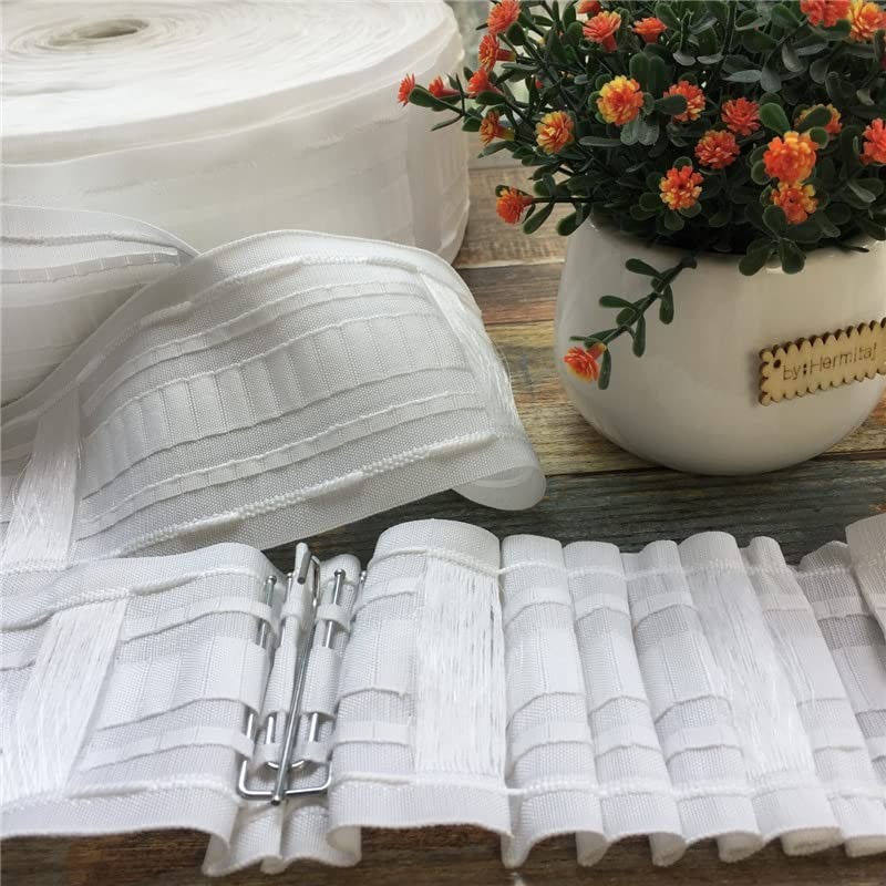 10 Feet Curtain Tape, 3.3″ Pleat & Grommet Drapery Header Tape