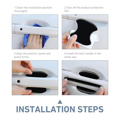 Car Door Bowl and Handle Protectors, Anti-scratch Waterproof Paint 8 PCS Black