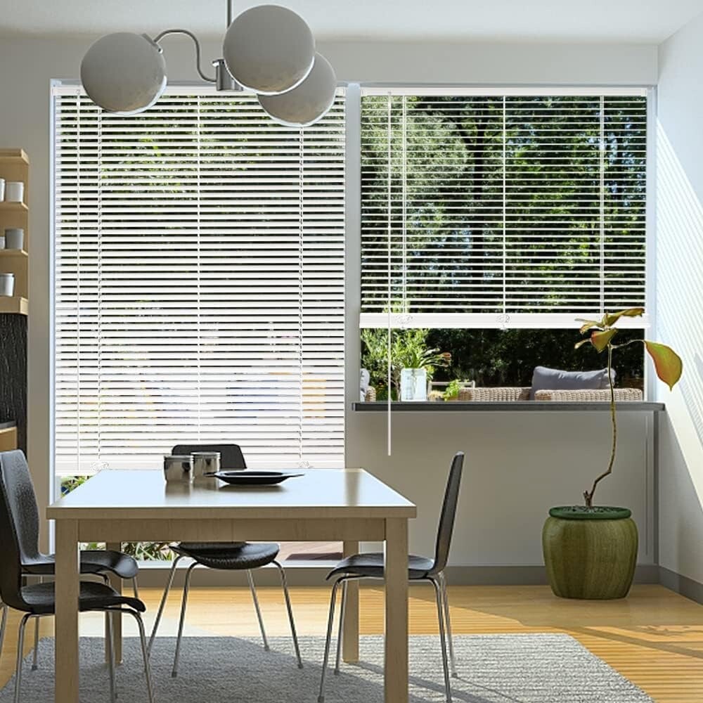 Mini Blinds for Windows Cordless Vinyl Venetian Blinds Anti-UV Waterproof shades