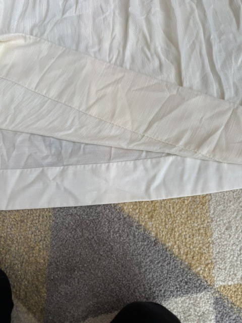 Vintage Custom Made Lined 2 Panels Cream /White 80 X 70 in.