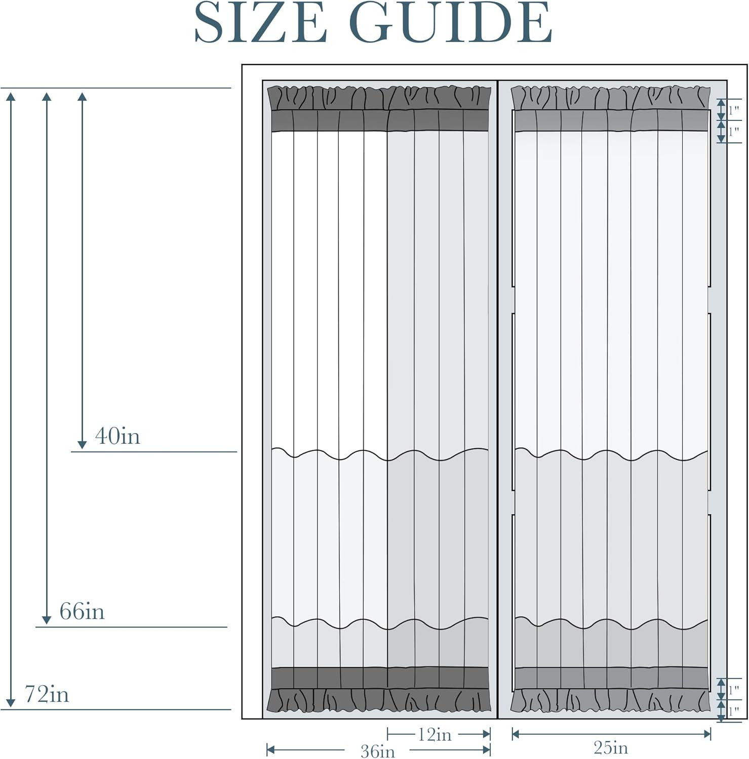 Sidelight Curtains for Front Door, 100% Blackout Privacy Thermal Insulated Side
