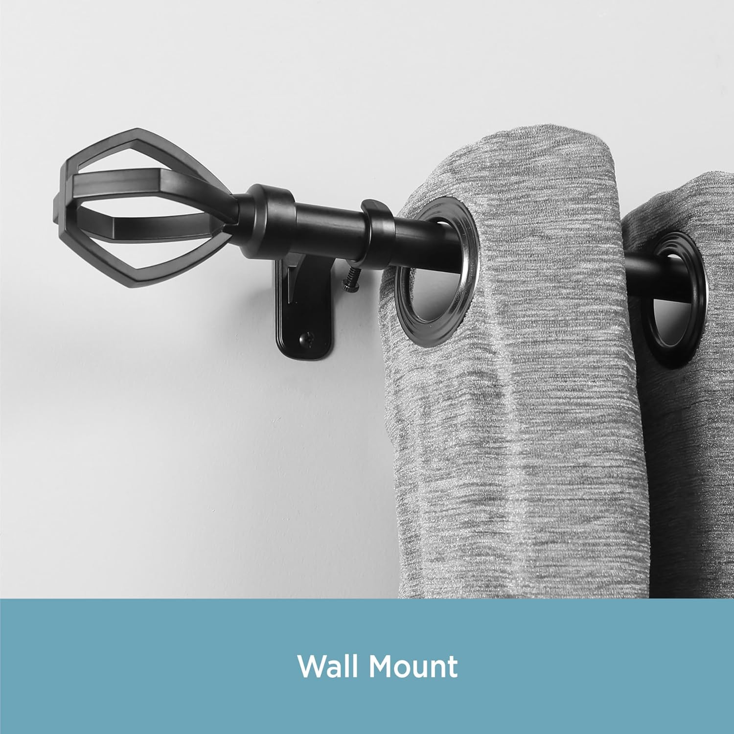 Curtain Rod Mounting Brackets, Wall or Ceiling Mount, 5/8″-3/4″ Diameter, Set of