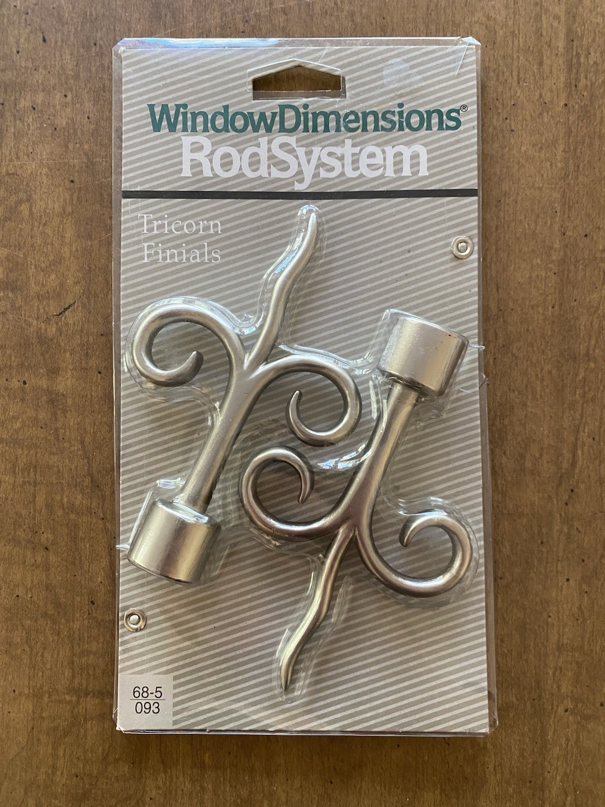 WINDOW DIMENSIONS Rod System 2 Tricorn Finials Silver tone 1/2″ – 5/8″ NOS