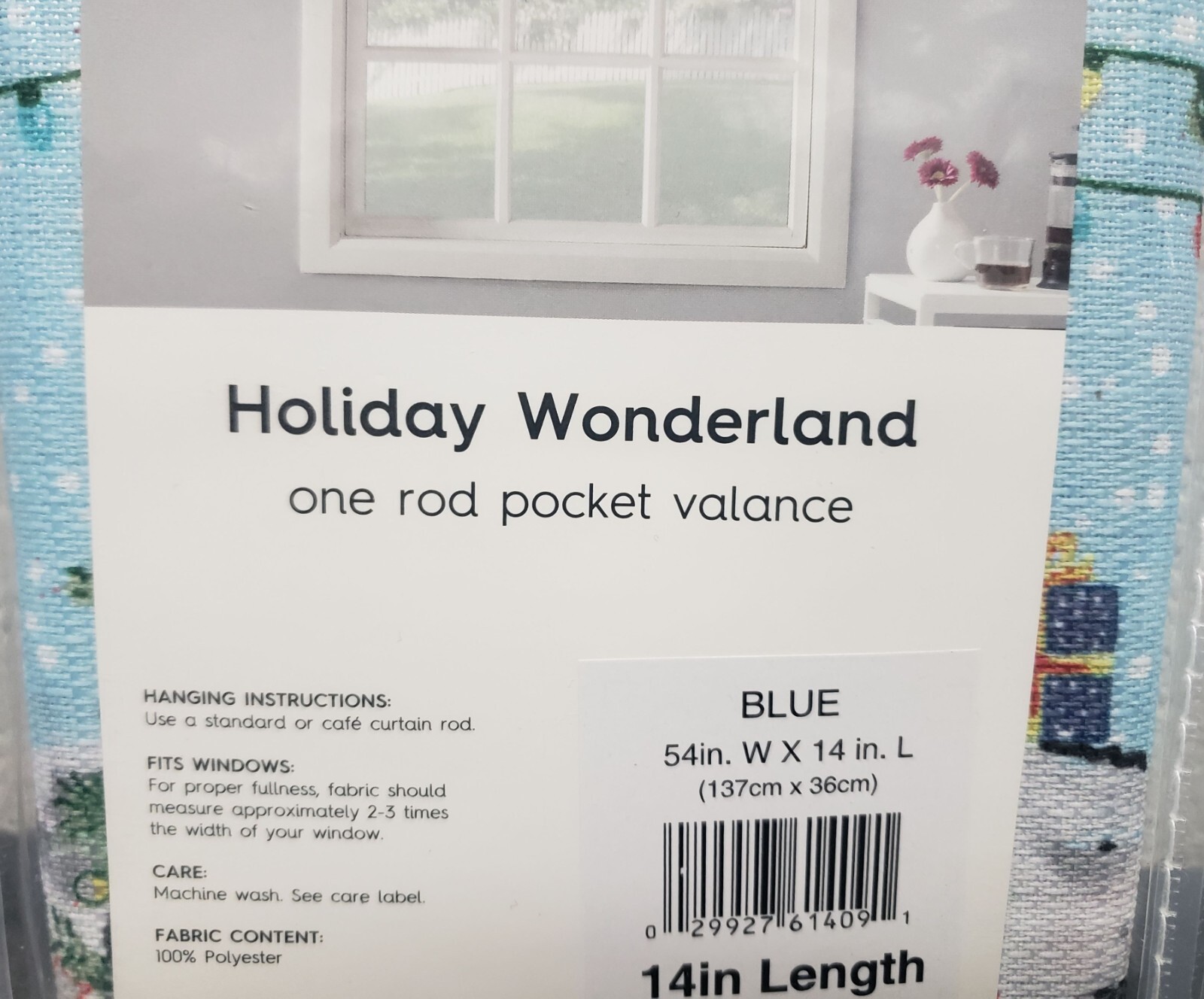 1 Fabric Printed Kitchen Valance(54×14″)CHRISTMAS,SNOWMEN,HOLIDAY WONDERLAND,Lic