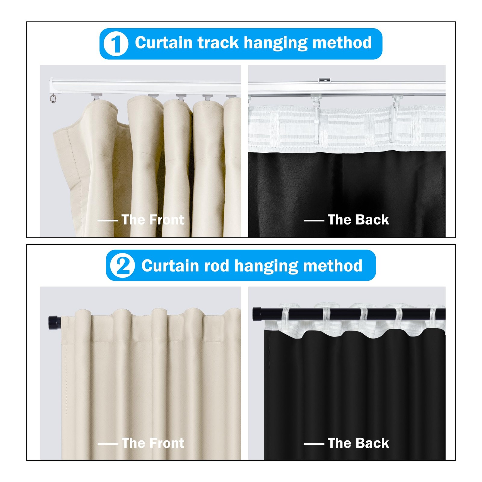 MaKefeile Room Divider Curtains Total Blackout Privacy Curtain Panel Room The…