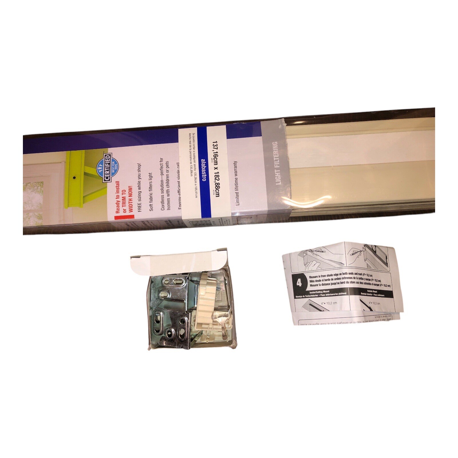 White Cellular Blinds | Radiance Cordless Light Filtering 54 W x 72 L Off-White