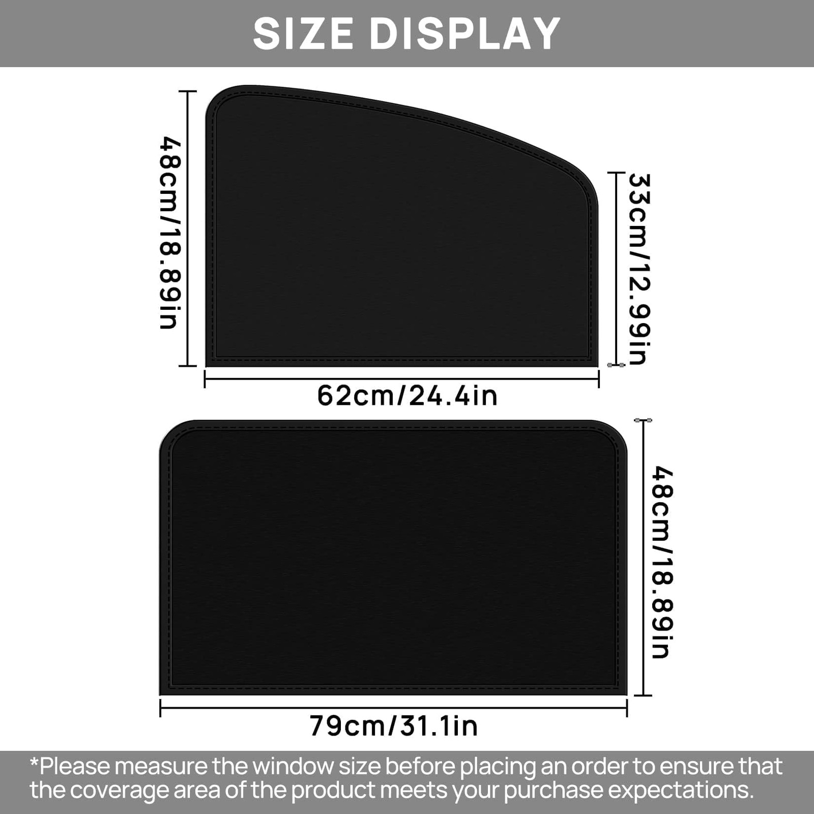 Side Window Sun Shade Magnetic Universal Sunshade Privacy Blinds Car Black