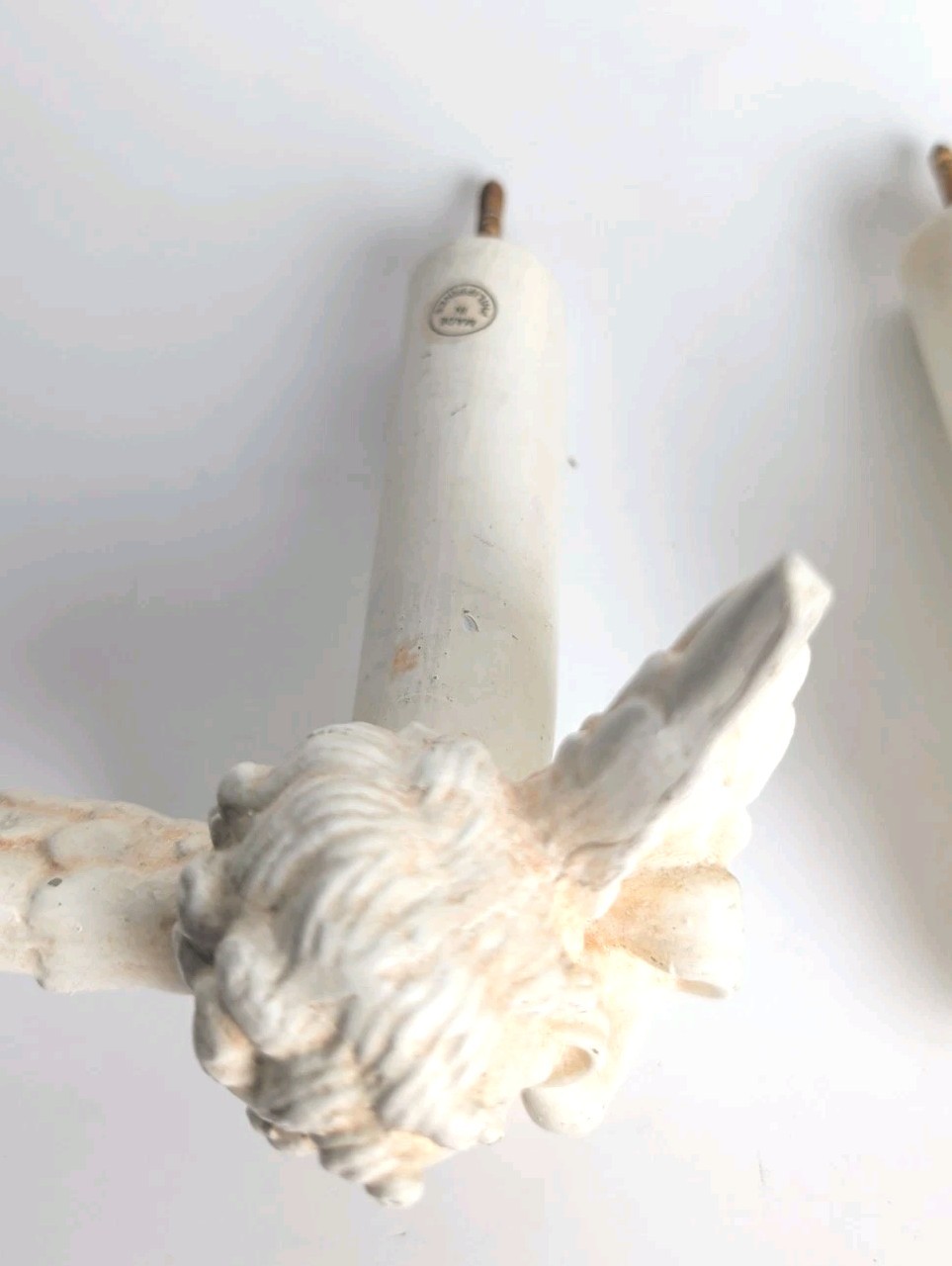 Vtg 5.75″Angel Cherub Curtain Hold Back Finial Door Handle Figurine Set of 2