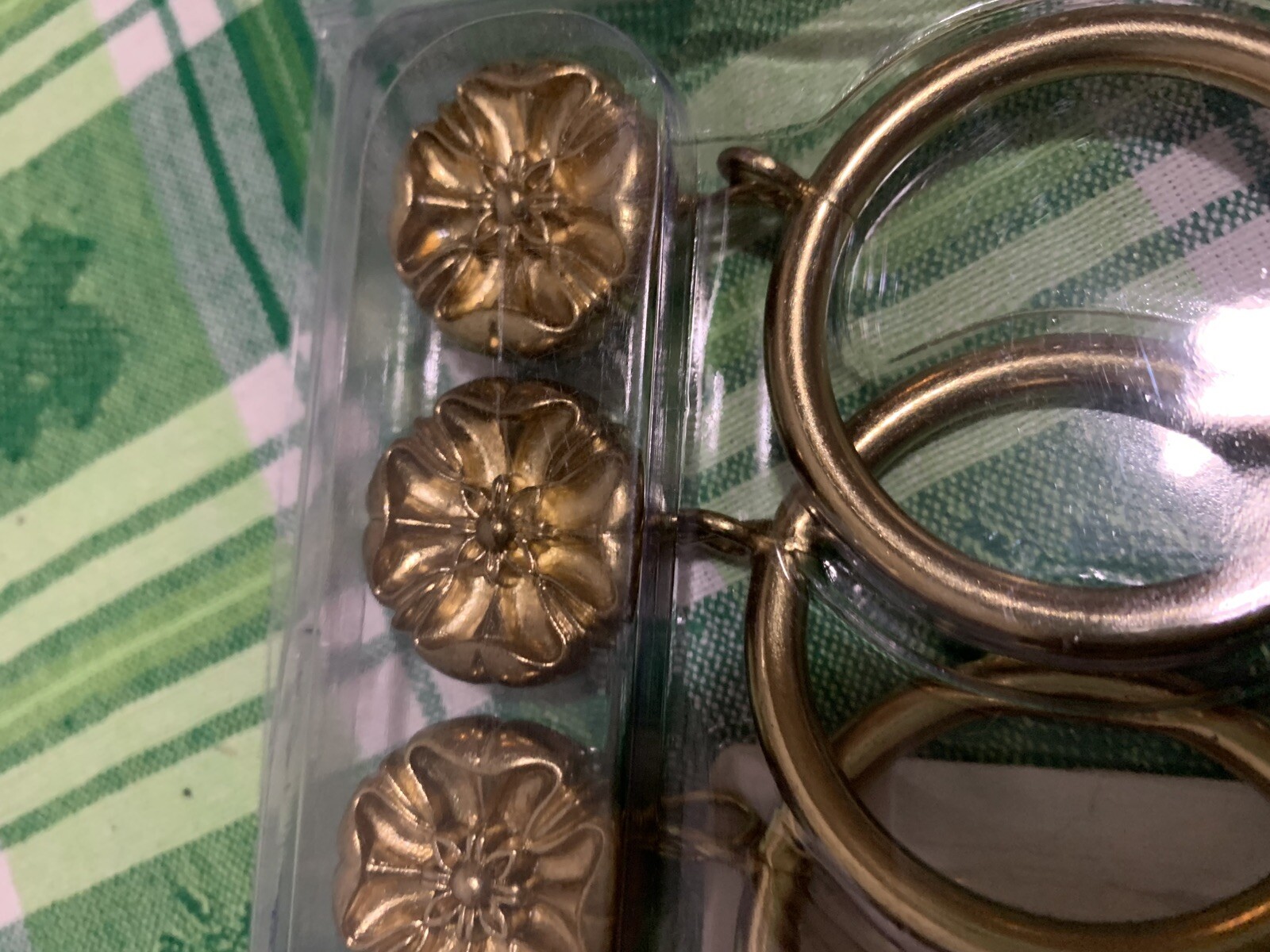 ❤️American Living “ROSETTE” Curtain Drapery Clips Combo Rings 7pc Set