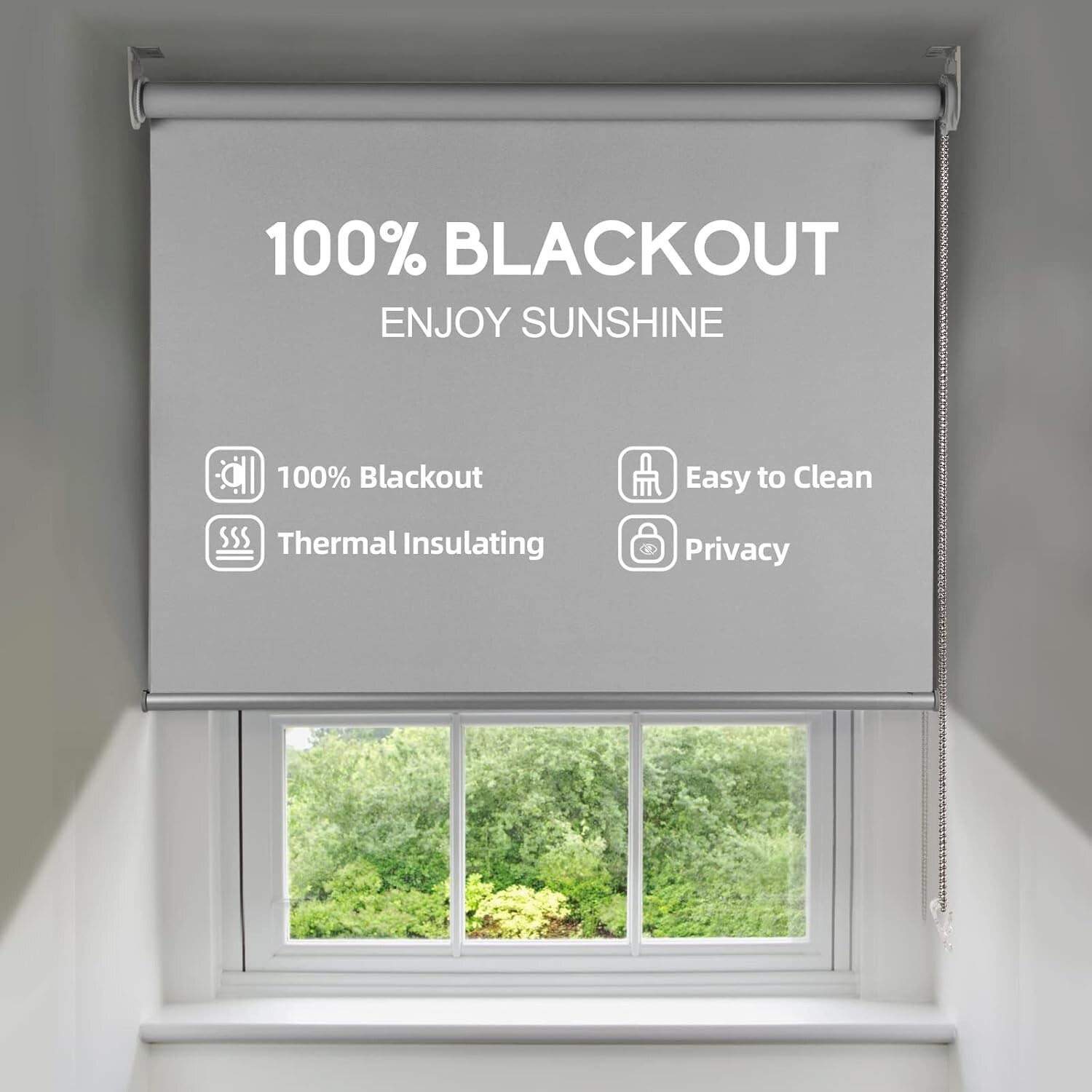 23″W x72″H 100% Blackout Roller Window Shades/Blinds with Thermal Insulated Lime