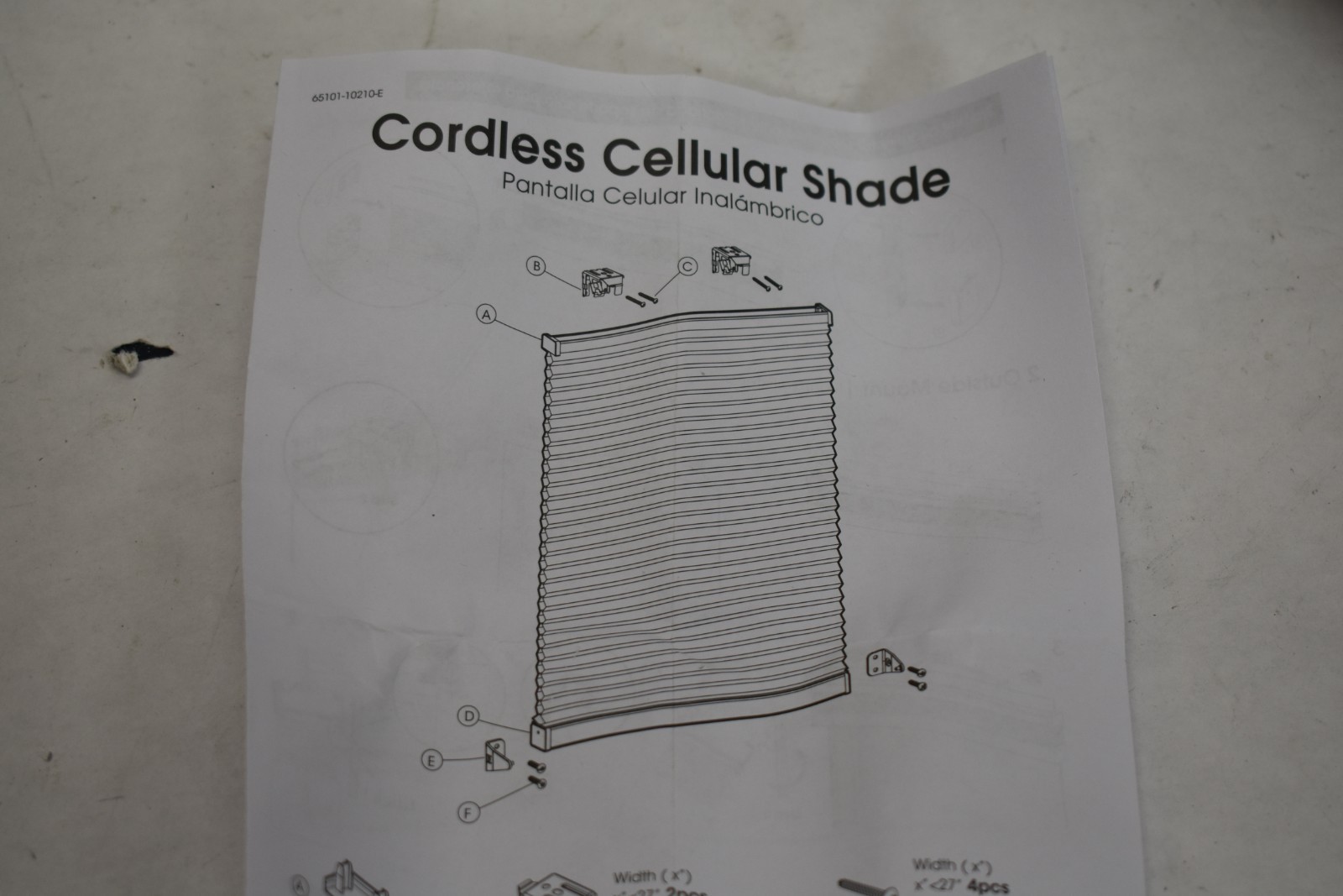 Cordless Cellular Shade Blackout Glacier White C4001 24″ x 72″ White Shades