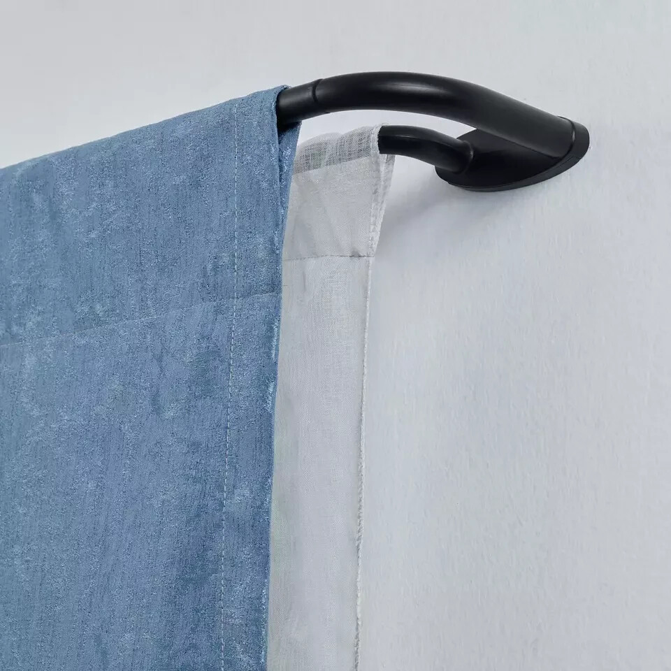 Amazon Basics Room Darkening Double Curtain Rod, 48 – 88 Inches, Black