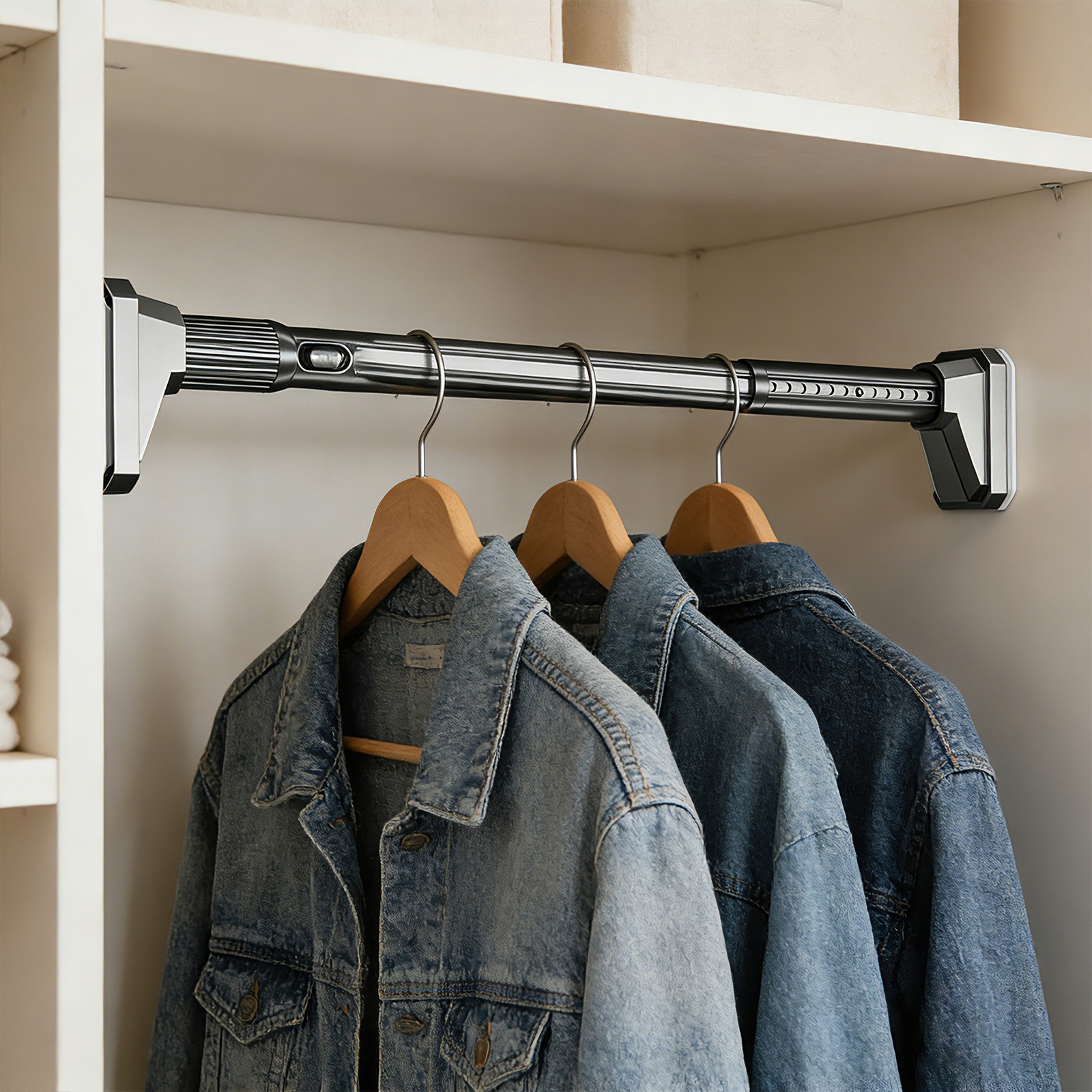 Tension Curtain Rod Without Drilling One-Click Tension Rod Length: 0.7-1.2m
