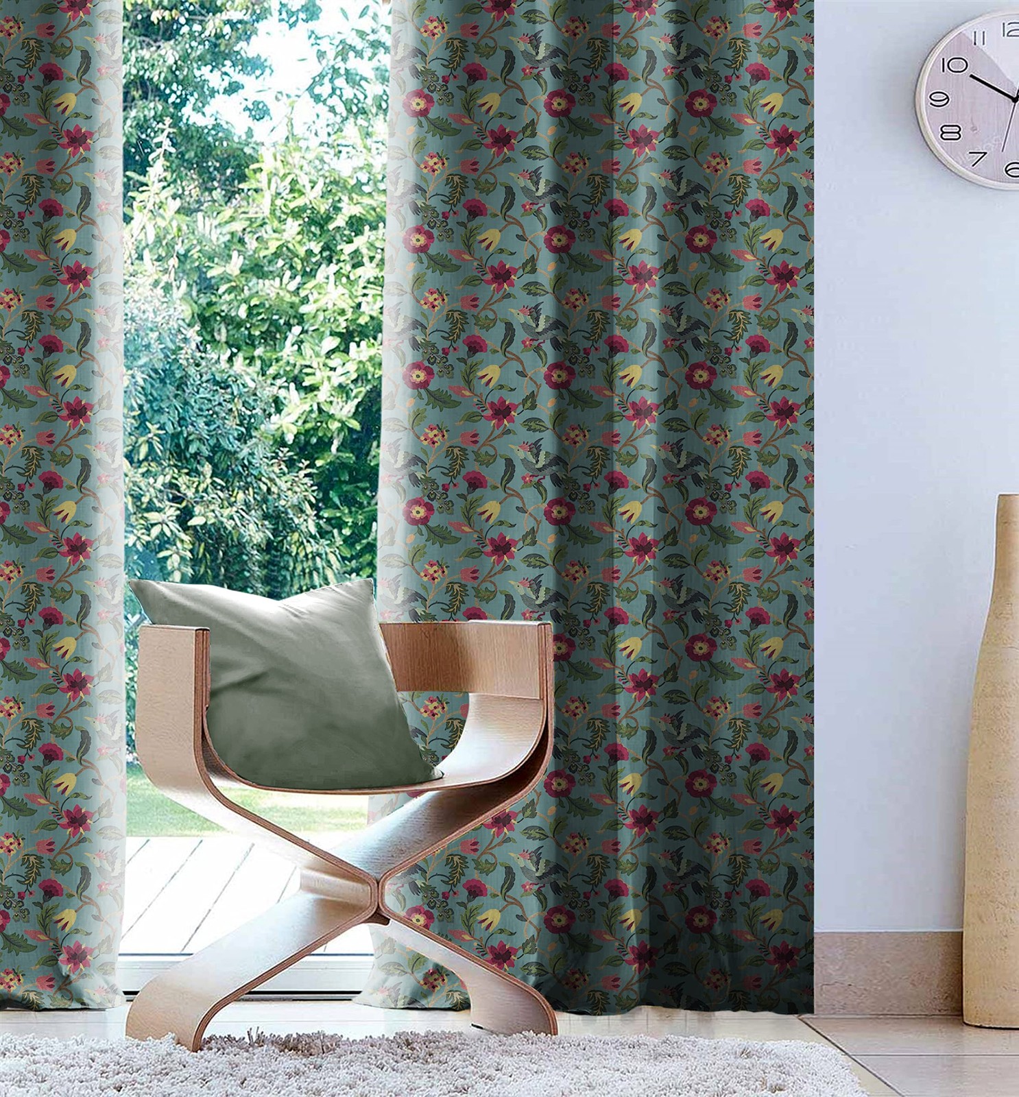 Cabal 2 Piece Polyester Eyelets (Steel) Blackout Curtains with Tie Back, Bedr…