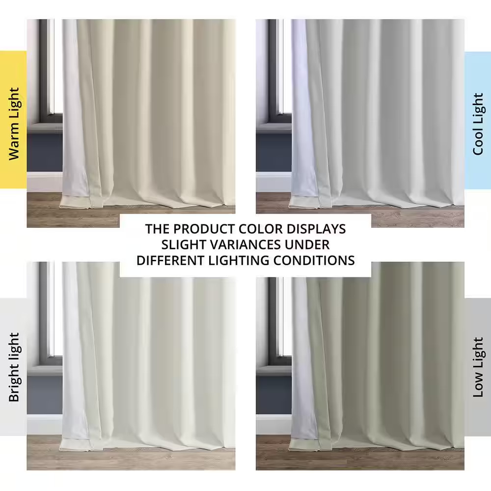 Signature off White Faux Linen Solid Curtain 50 In. W X 96 In. L – Rod Pocket Bl