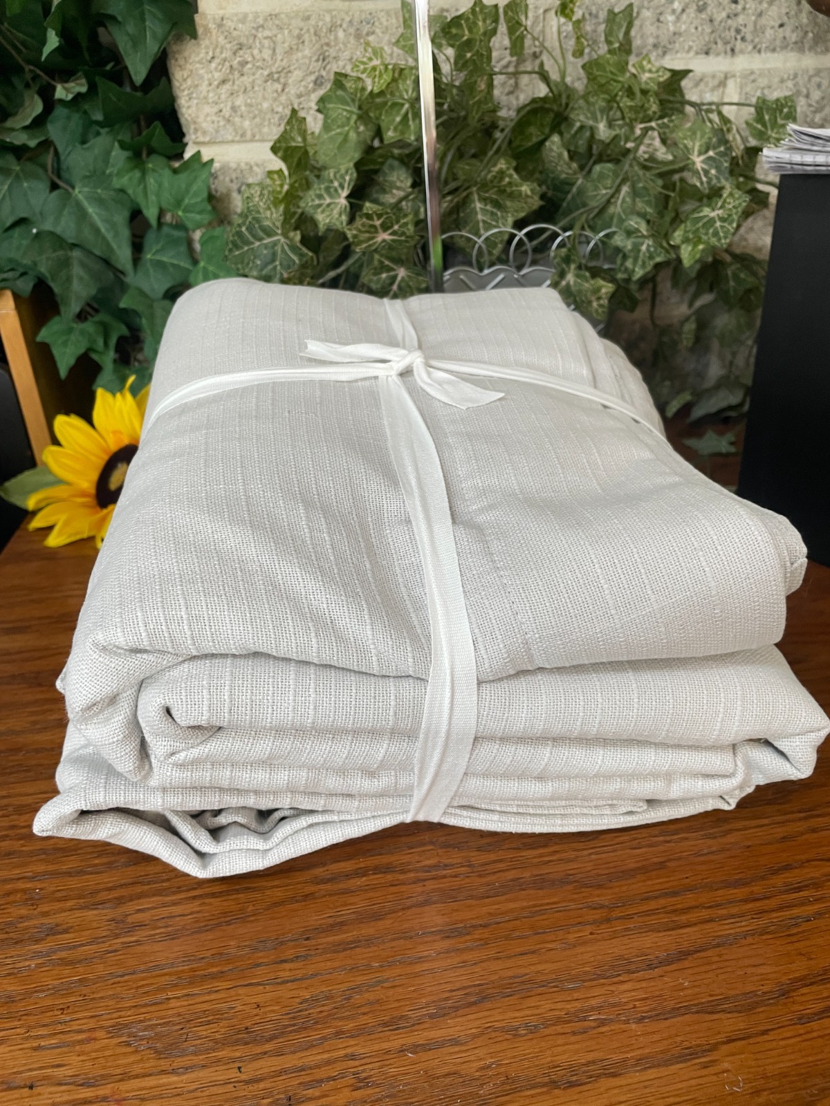 NWT QUINCE BLACKOUT COTTON SLUB CURTAIN PANEL SET 2 CLOUD GREY 48 X 84 $119.80